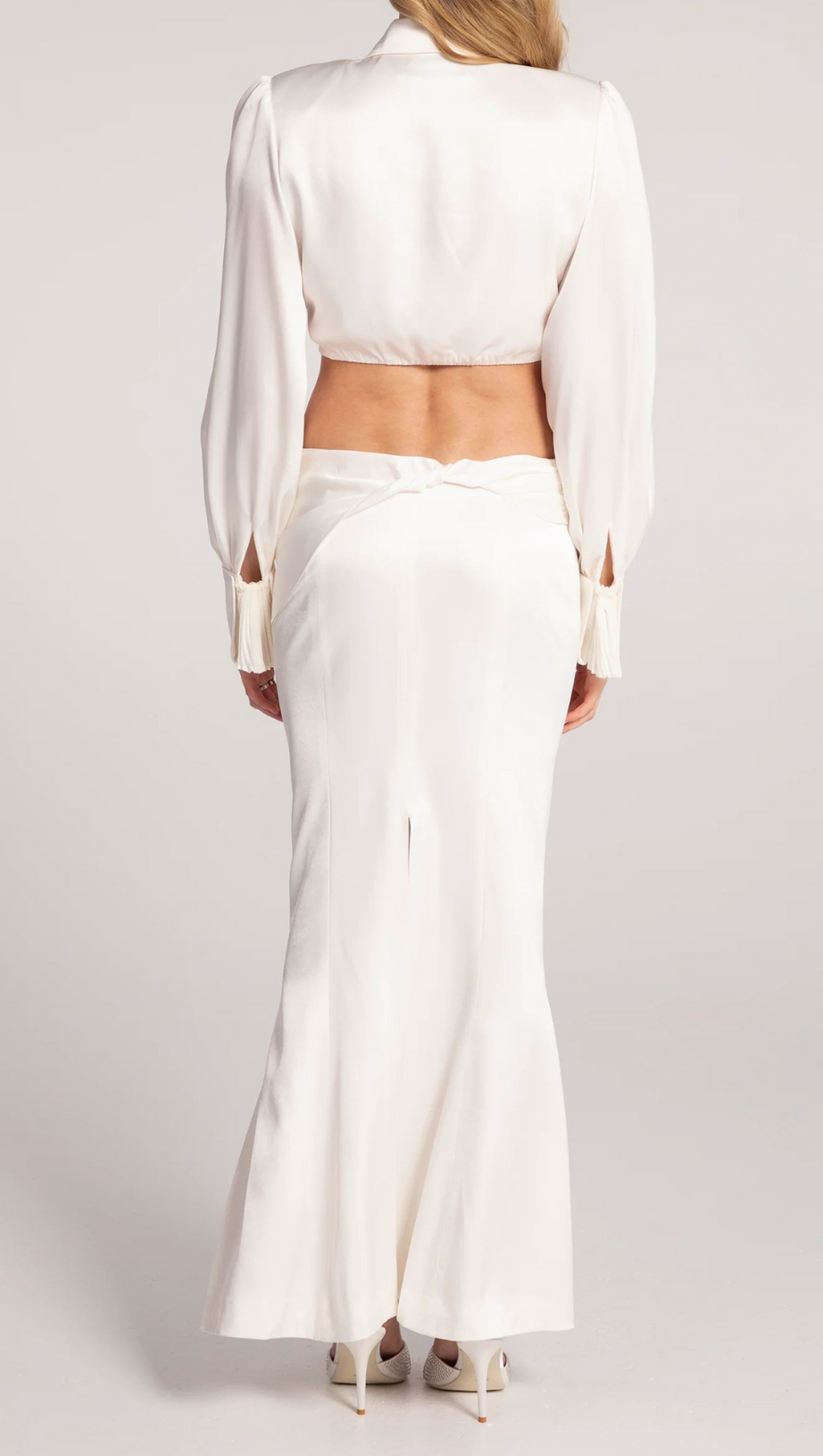 ANDREA SHIRT MIDI DRESS SET IN WHITE