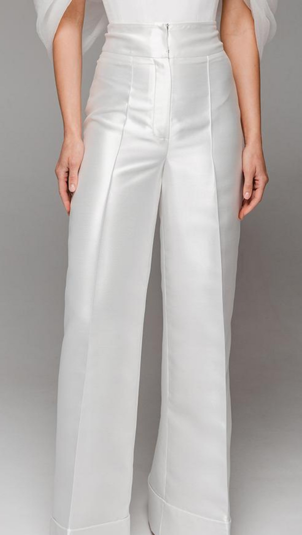 AIIZIE ANILA WHITE TULLE SLEEVE OFF-SHOULDER CORSET JUMPSUIT - product image