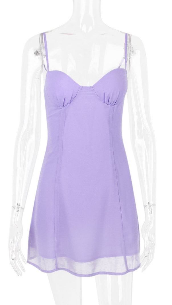 AIIZIE CHRISTIANA LAVENDER MINI DRESS IN PURPLE - product image