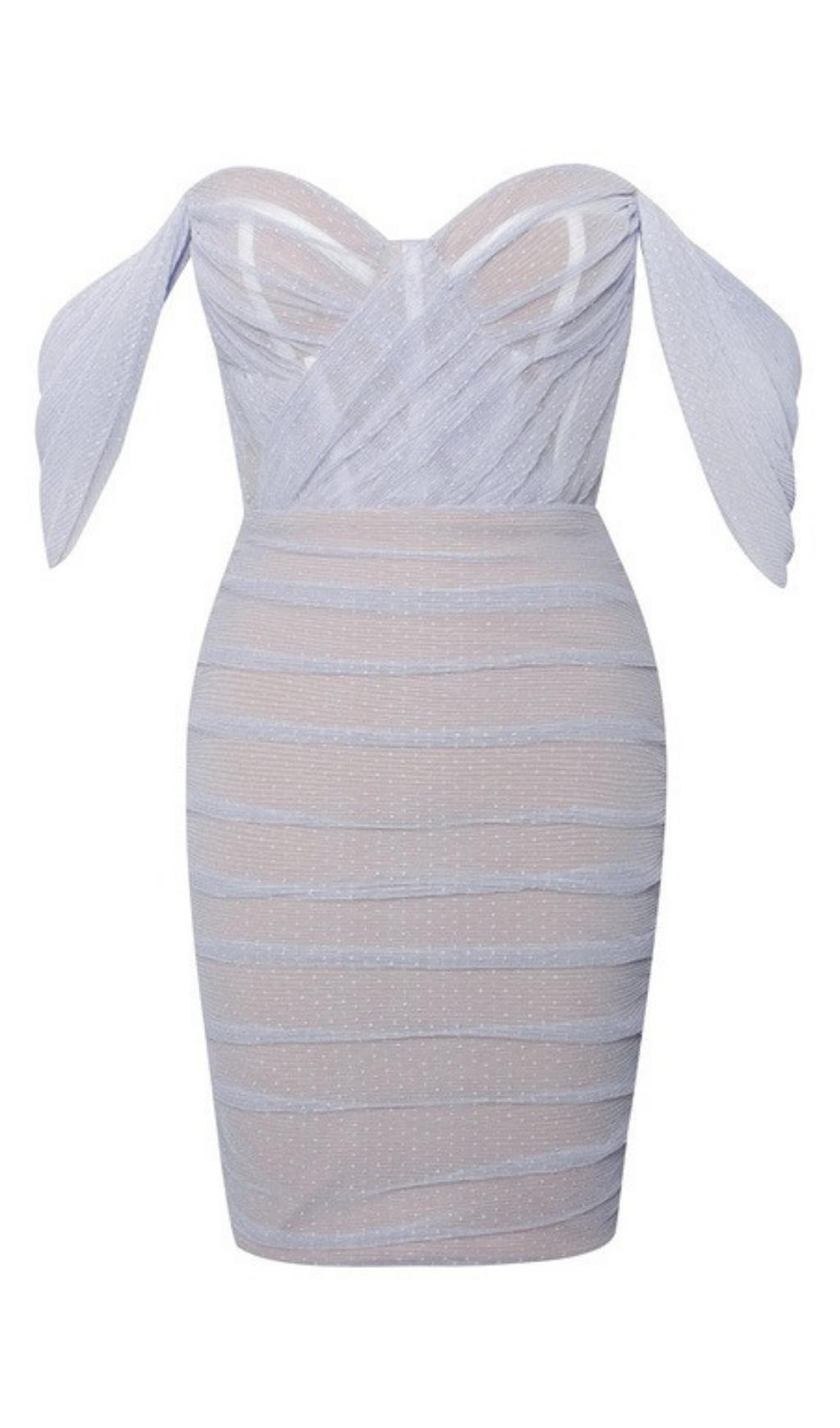 MINI ABITO ADERENTE CON SPALLE SCOPERTE