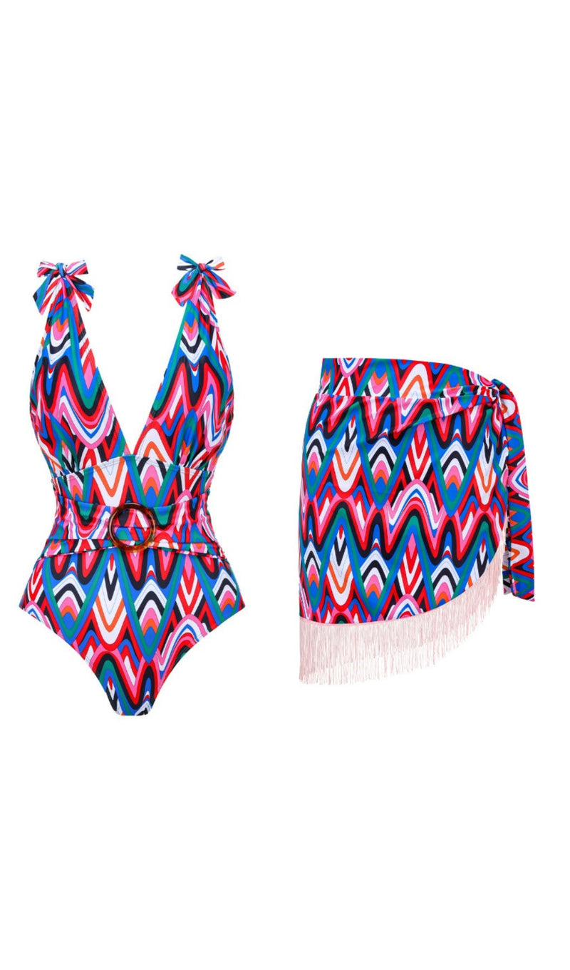 PRINTED SWIMSUIT SET