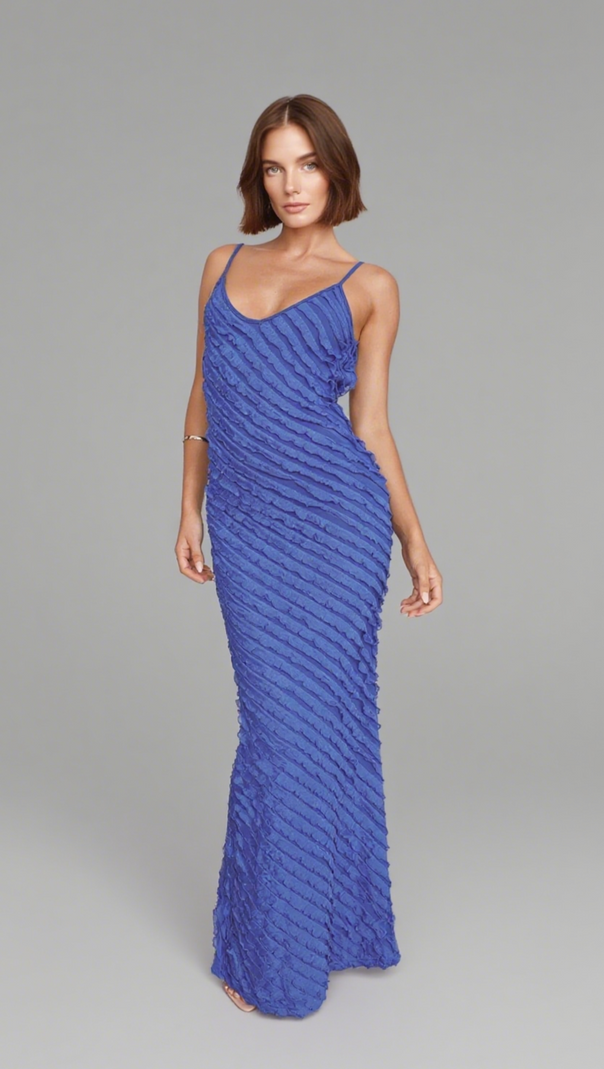AIIZIE RUNAWAY OPALINE MAXI DRESS ROYAL BLUE - product image