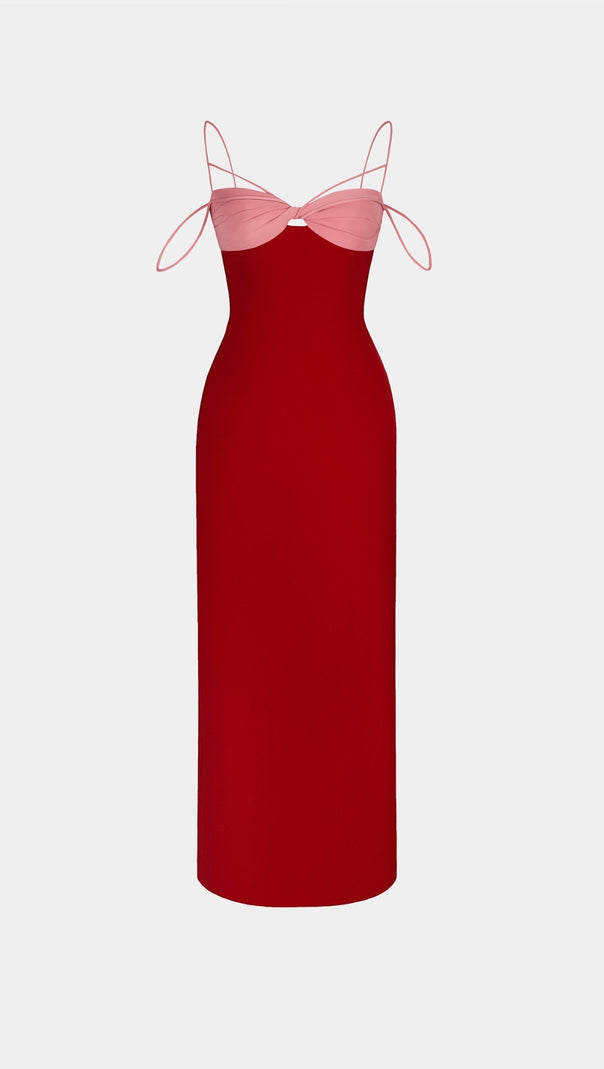 AIIZIE RED TWISTED DRESS - product image