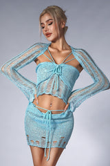 Breighly Sequin Crochet 3 pieces Sets