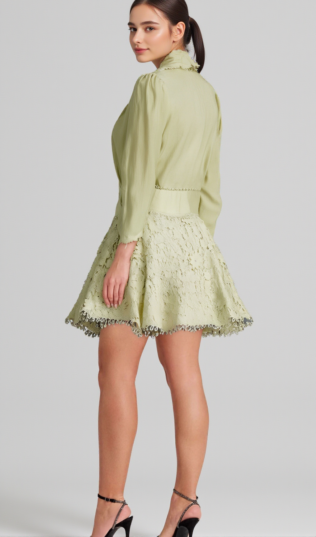 Hélène floral embroidered shirt & skirt matching set