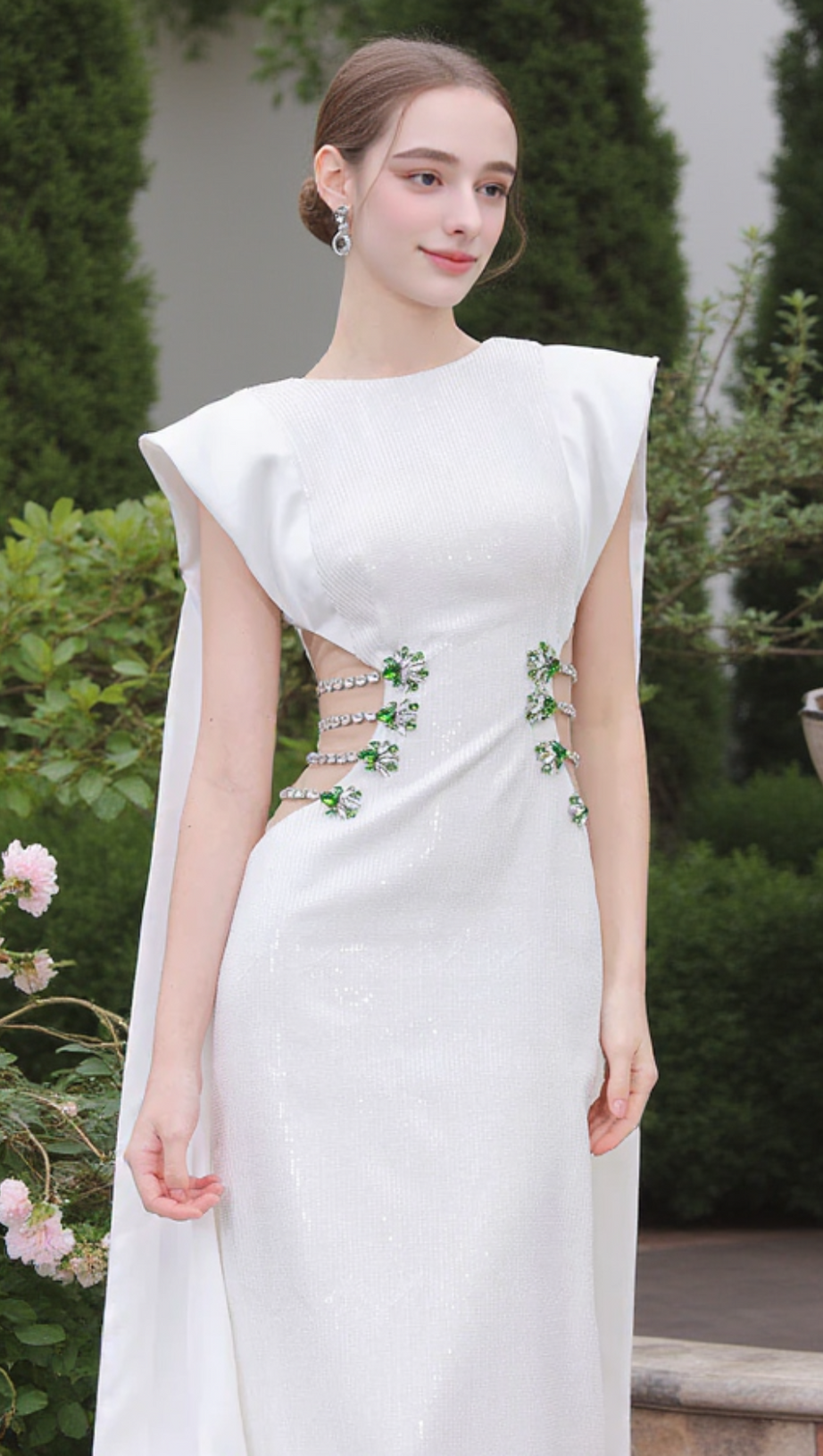 STUNNER SHEATH SYMMETRIC FLAP SEQUIN MAXI DRESS