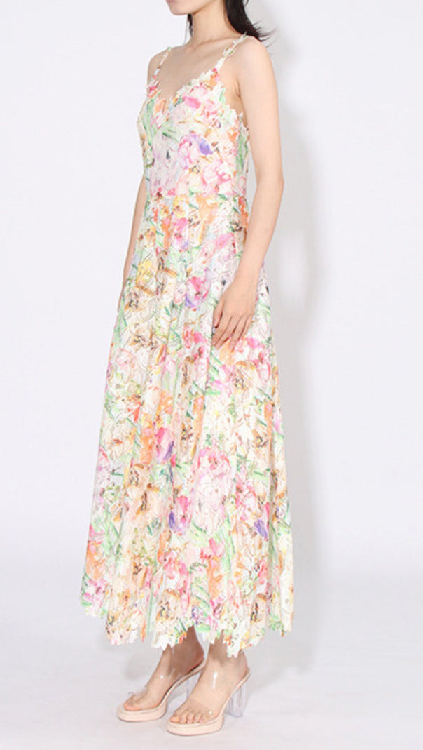 AIIZIE COLORFUL FLORAL PRINT MIDI DRESS - product image