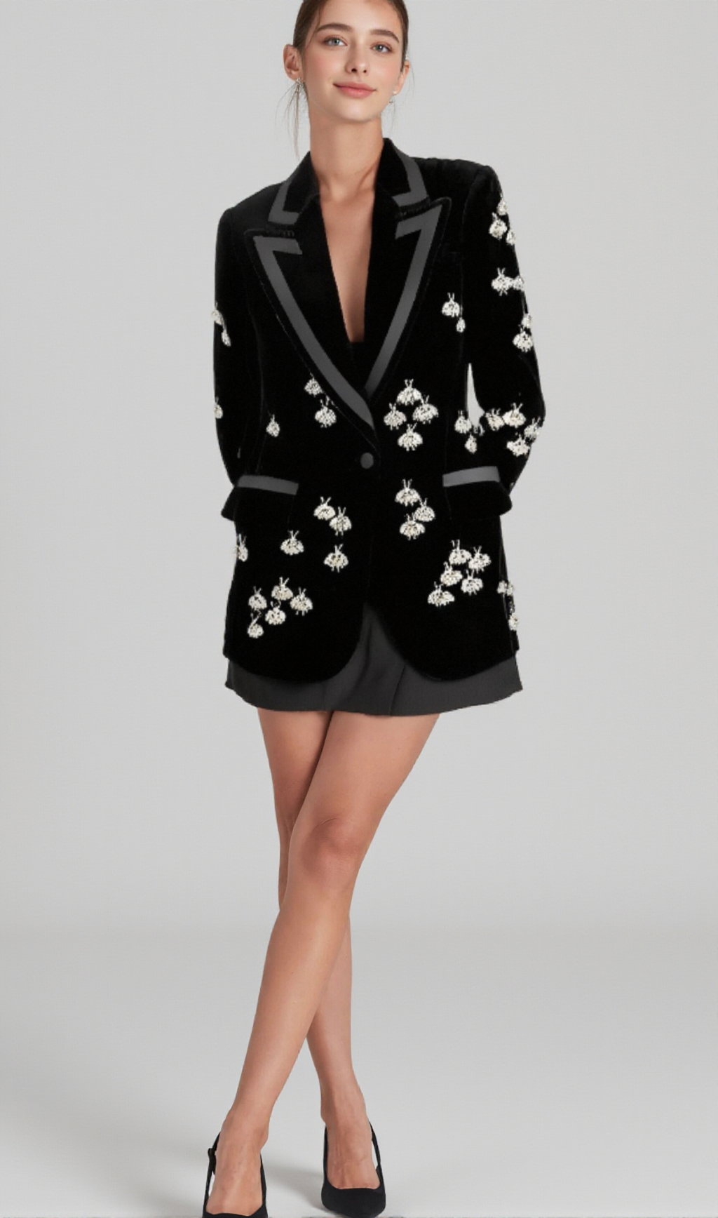 SIBYL BLACK BEE DIAMOND BLAZER MINIKLEID