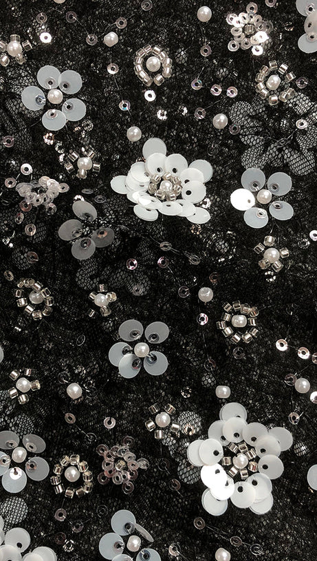 HAZEL CRYSTAL-COVERED STRAPLESS BLACK MAXI DRESS