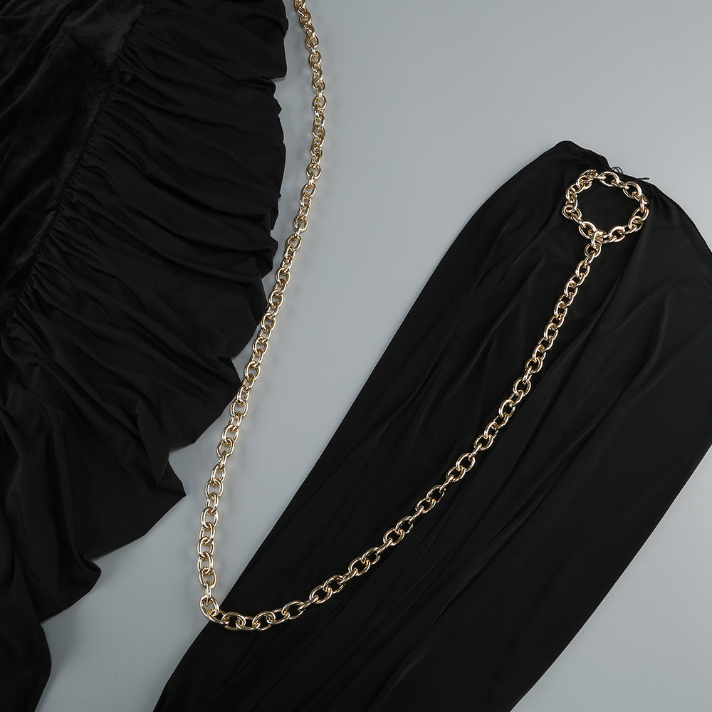 AIIZIE ADITI METALLIC HALTER RUCHED BLACK BODYCON MINI DRESS - product image