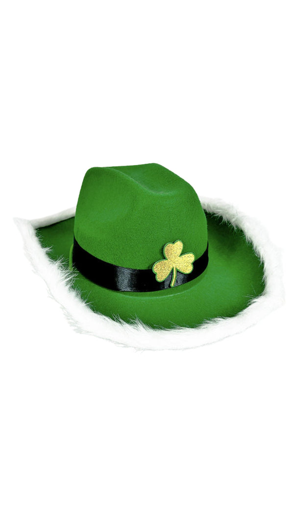 AIIZIE GREEN WOOL RIBBON DENIM HAT WITH LIGHT - product image