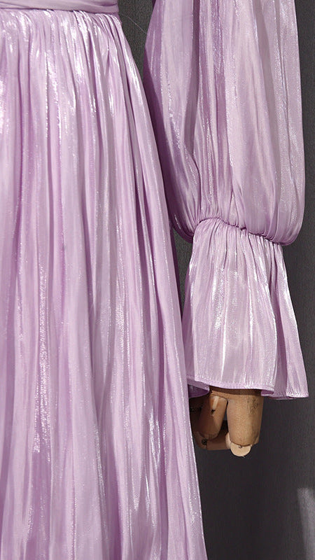 IRFAN FLOWER LONG SLEEVE MIDI DRESS