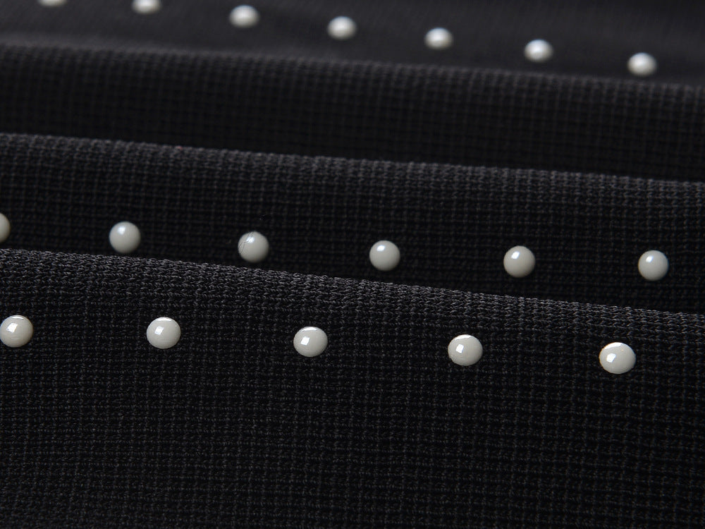 Glamorous Black Studded Fringe Bodycon Midi Dress | Sleeveless & Chic