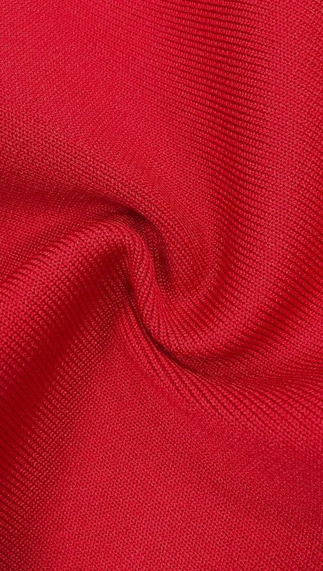 HEART-EMBELLISHED STRAPLESS MINI DRESS IN RED