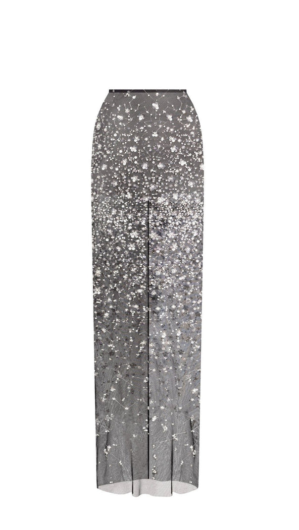 AIIZIE HAZEL CRYSTAL-COVERED STRAPLESS BLACK MAXI DRESS - product image