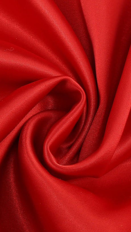 ELMA ONE-SHOULDER CRYSTAL DETAIL HIGH SLIT MAXI DRESS IN RED