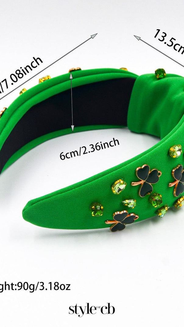 AIIZIE BLACK CLOVER HEADBAND WITH DIAMOND SET - product image