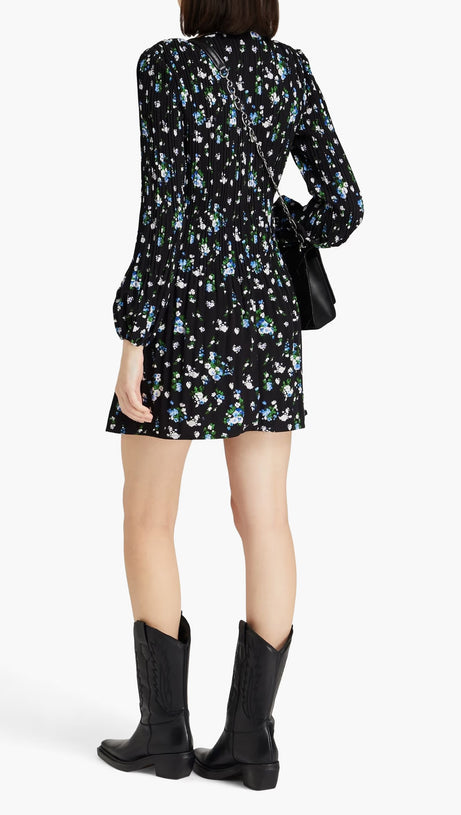 MINIABITO IN CREPE PLISSÉ CON STAMPA FLOREALE