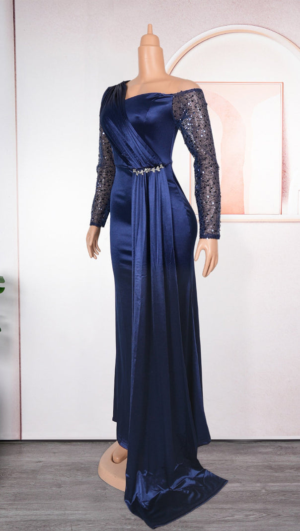 AIIZIE NOELIA LONG SLEEVE RUCHED MAXI DRESS - product image