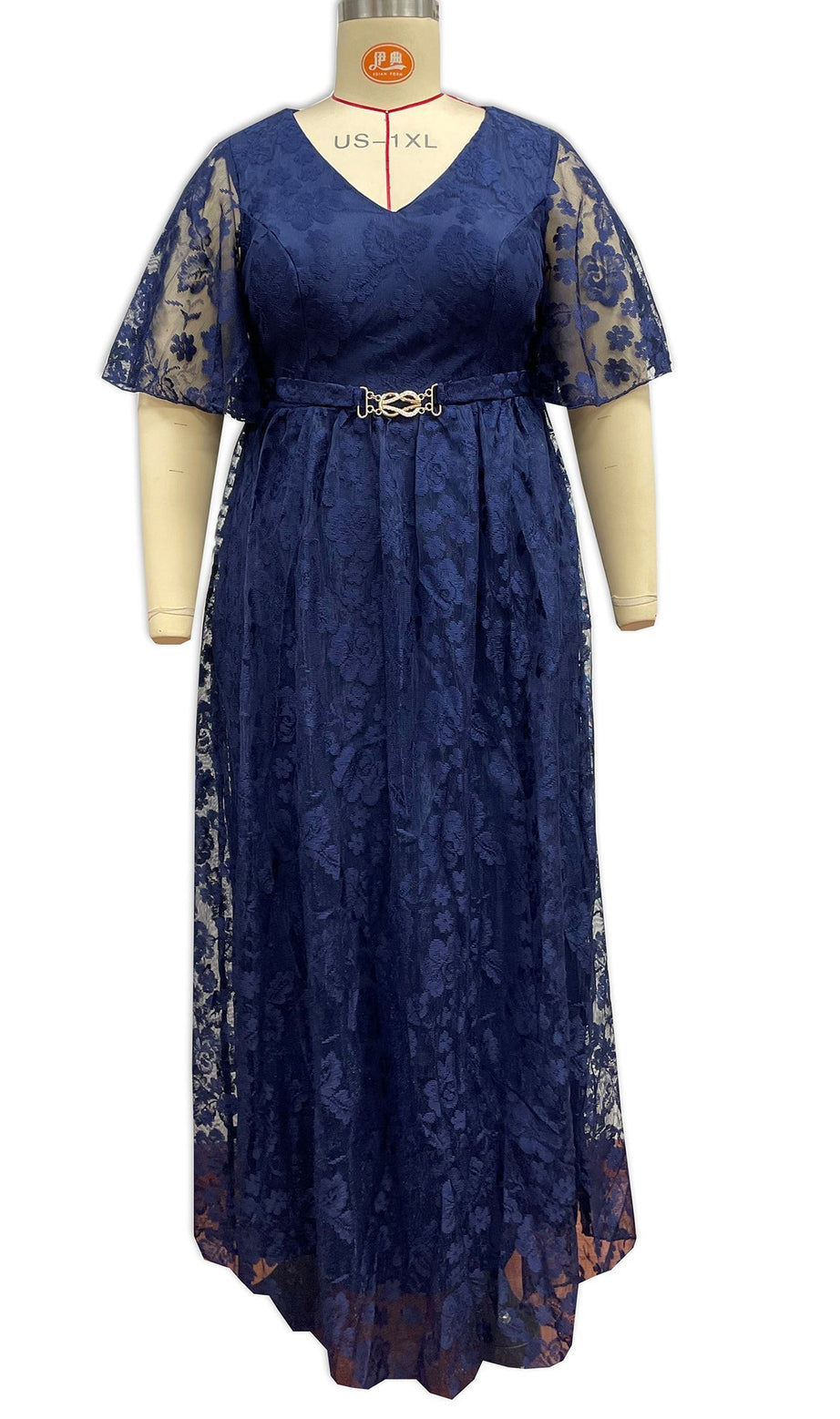 Priscilla Lace V-Neck Maxi Dress