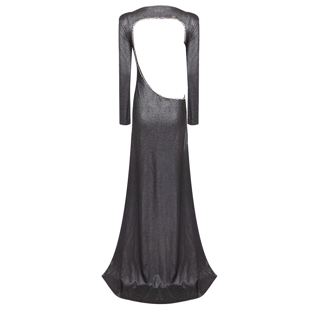 AIIZIE CUT OUT BACKLESS GOWN IN BLACK - product image