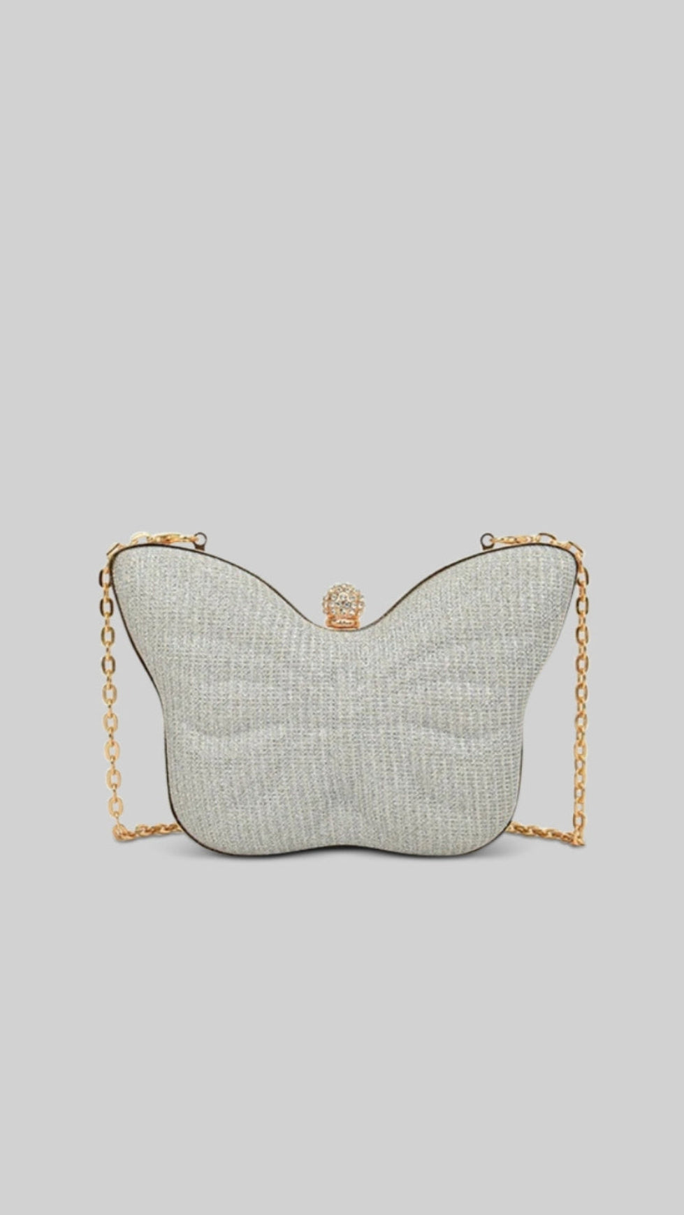 BUTTERFLY SPARKLY CLUTCH - SILVER