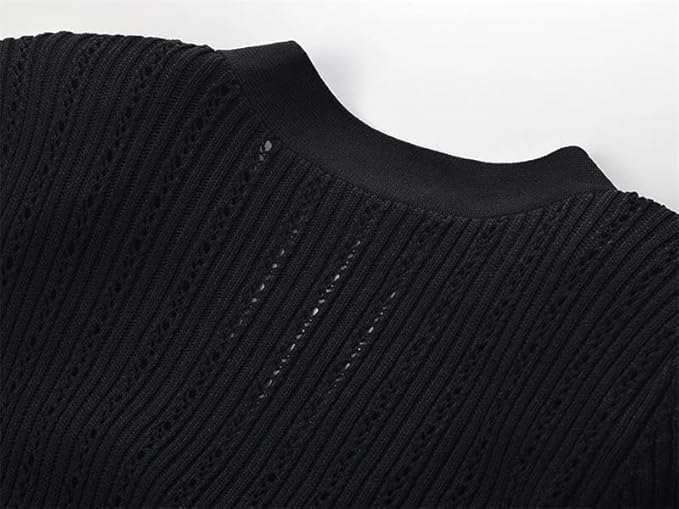 URSULA BLACK KNIT PEPLUM MINI DRESS