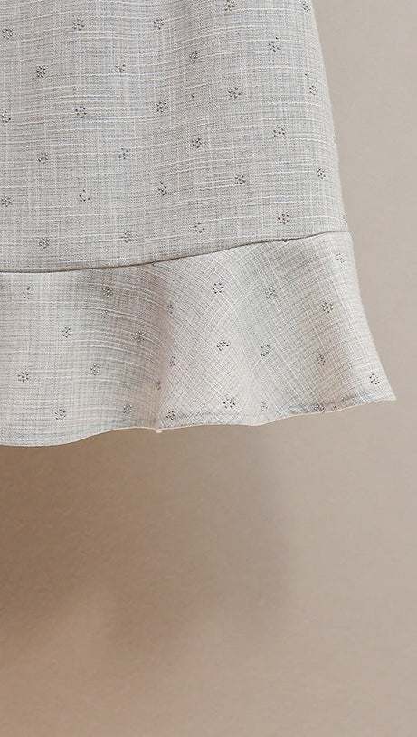 HATSUMI SPARKLE TWEED SLEEVELESS MINI DRESS | CRYSTAL EMBELLISHED NECKLINE & RUFFLE HEM