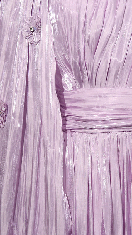 IRFAN FLOWER LONG SLEEVE MIDI DRESS