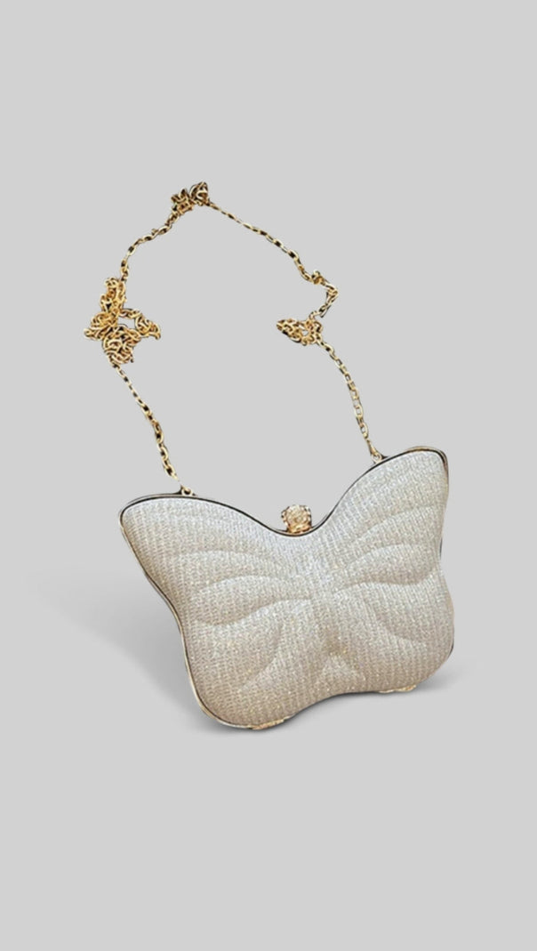 AIIZIE BUTTERFLY SPARKLY CLUTCH - SILVER - product image