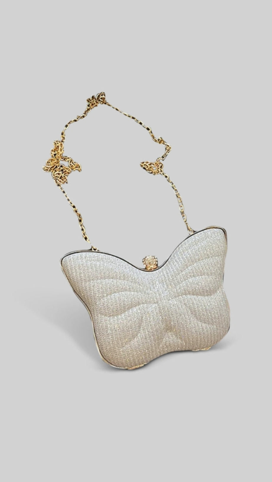 BUTTERFLY SPARKLY CLUTCH - SILVER