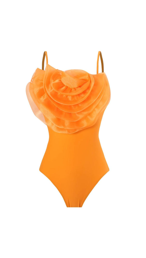 AIIZIE DANAE ORANGE FLOWER TWO-PIECE SWIMSUIT - product image