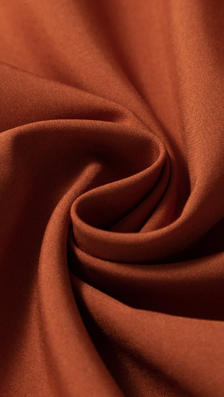 Aprikosenfarbener Maxirock mit Blumen- und Blattstickerei und hoher Taille