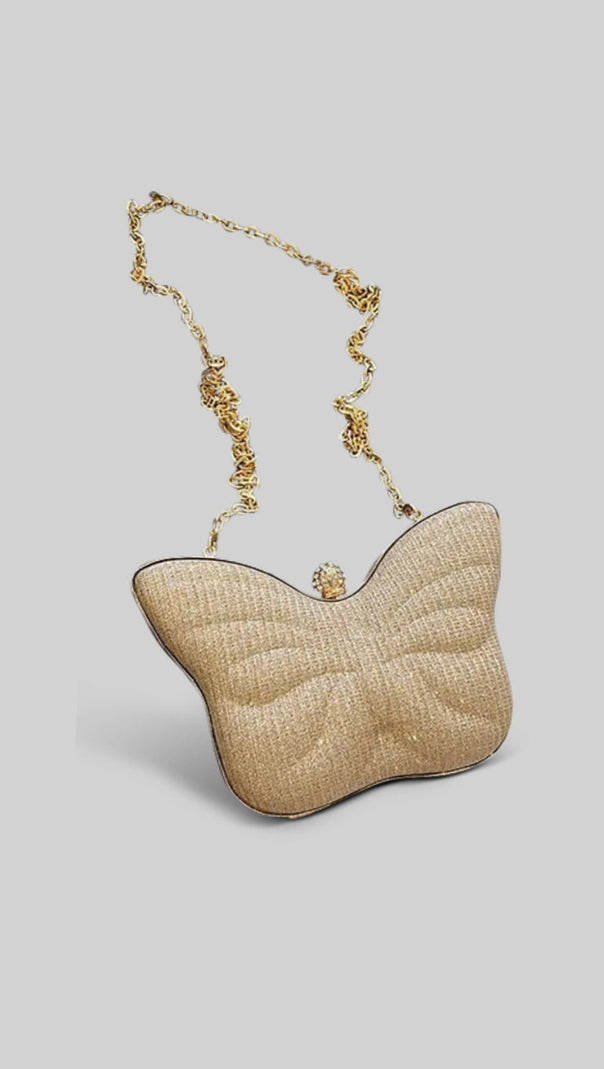 AIIZIE BUTTERFLY SPARKLY CLUTCH - GOLD - product image