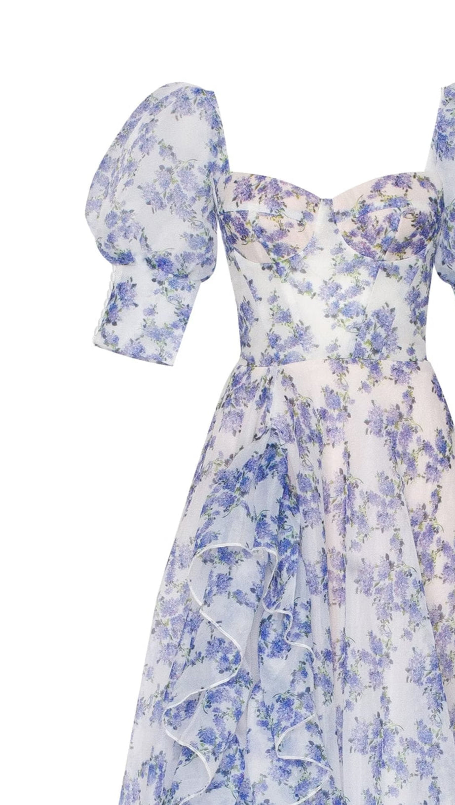 BLUE HYDRANGEA MAXI PRINCESS DRESS