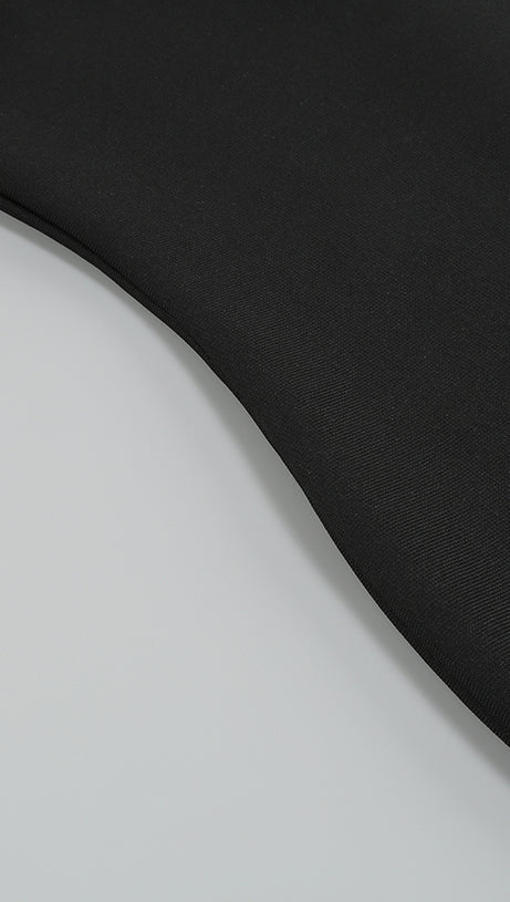 RHINESTONE METAL CHAIN TASSEL BANDAGE DRESS