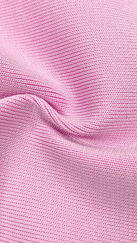 MINI ABITO ROSA CON COLLO A FIORI 3D