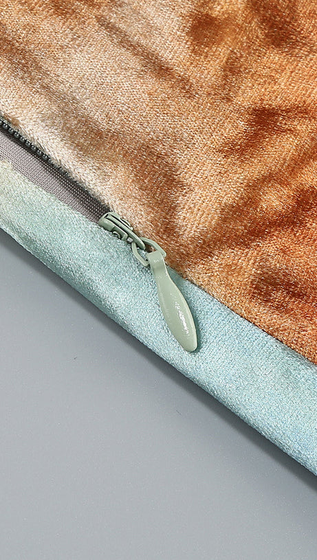 RUCHED VELVET STRAPLESS MIDI DRESS IN GREEN BROWN