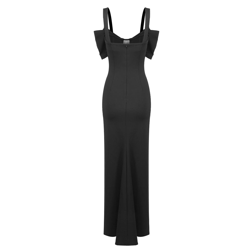 AIIZIE SLEEVELESS CORSET MAXI DRESS IN BLACK - product image