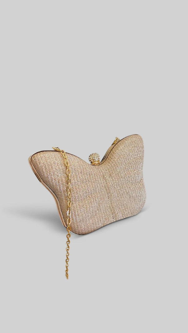 AIIZIE BUTTERFLY SPARKLY CLUTCH - GOLD - product image