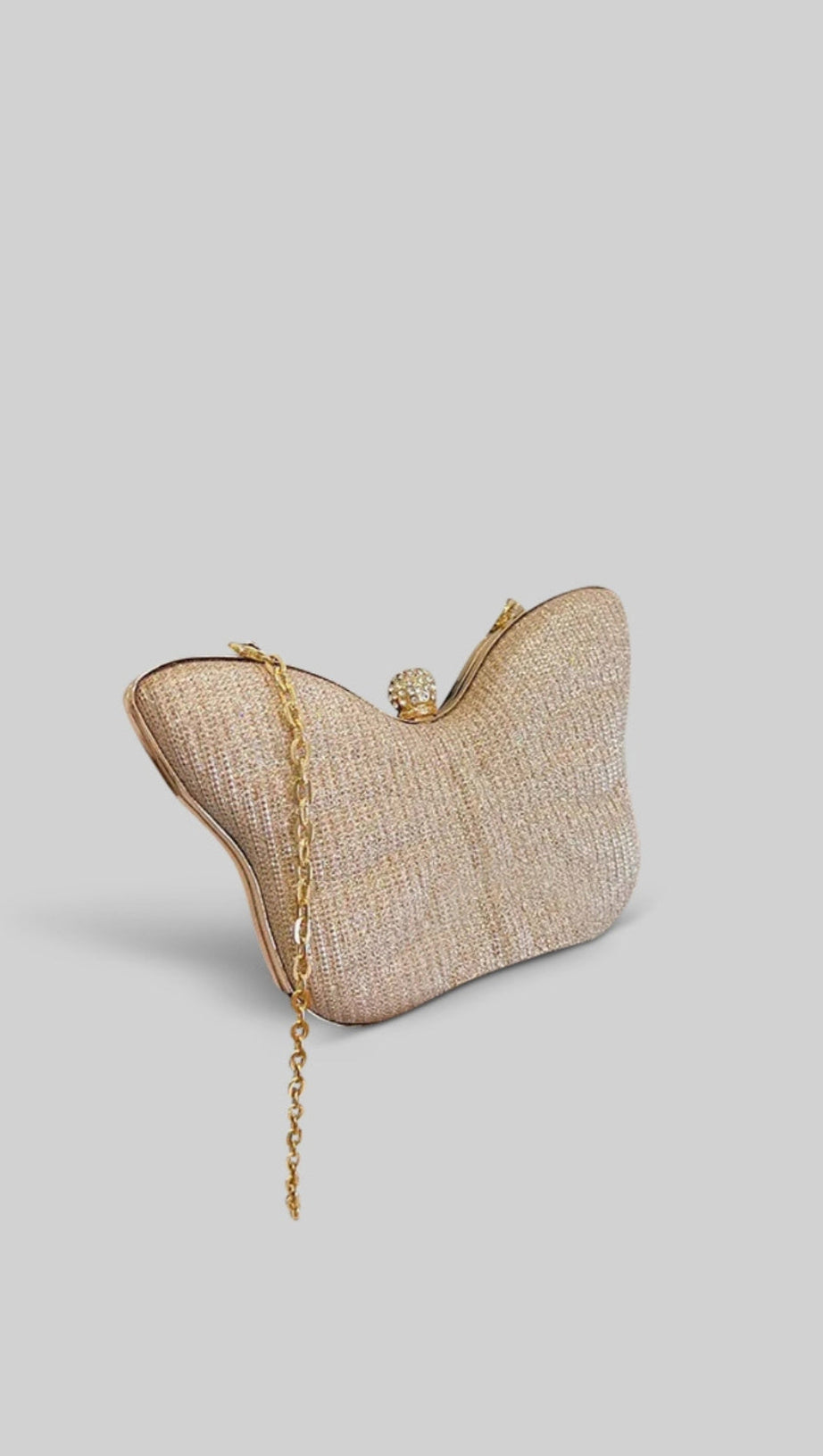 BUTTERFLY SPARKLY CLUTCH - GOLD