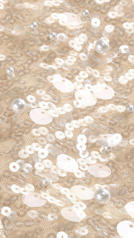 SEQUIN EMBELLISHED MINI DRESS IN GOLD