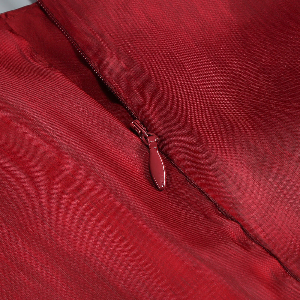 AIIZIE MARCIA TRUMPET SLIT SLEEVE BODYCON MAXI DRESS IN RED - product image