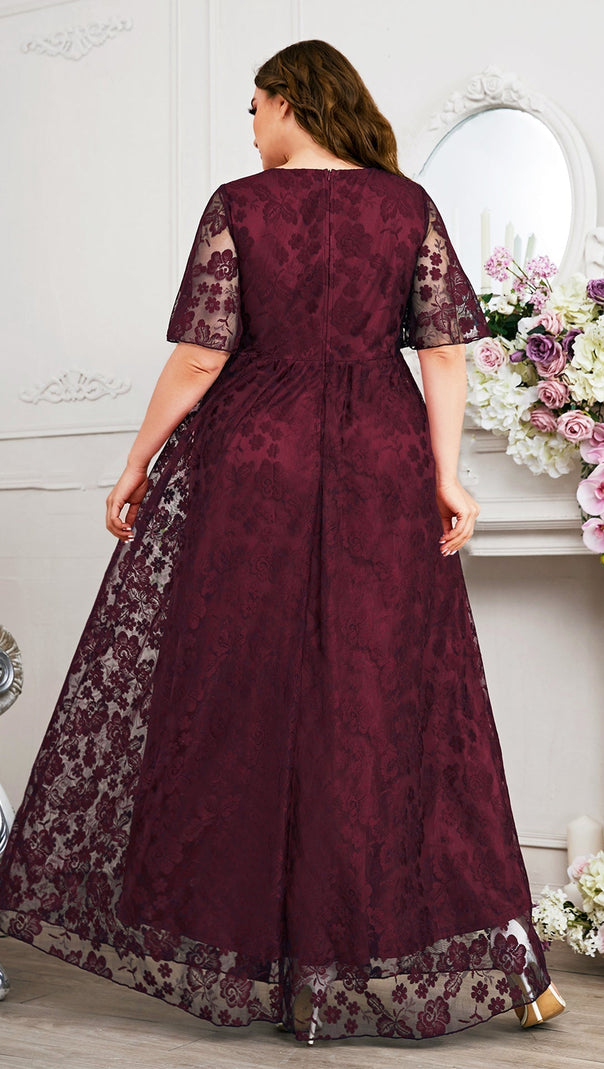 PRISCILLA LACE V-NECK MAXI DRESS