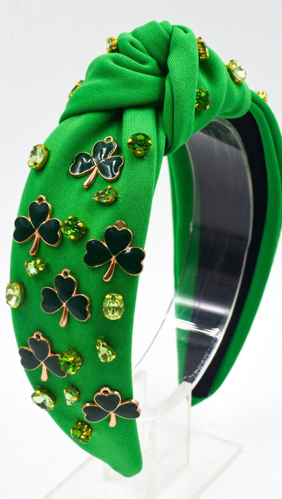 CERCHIETTO TRIFOGLIO NERO CON DIAMANTI INCASTONATI