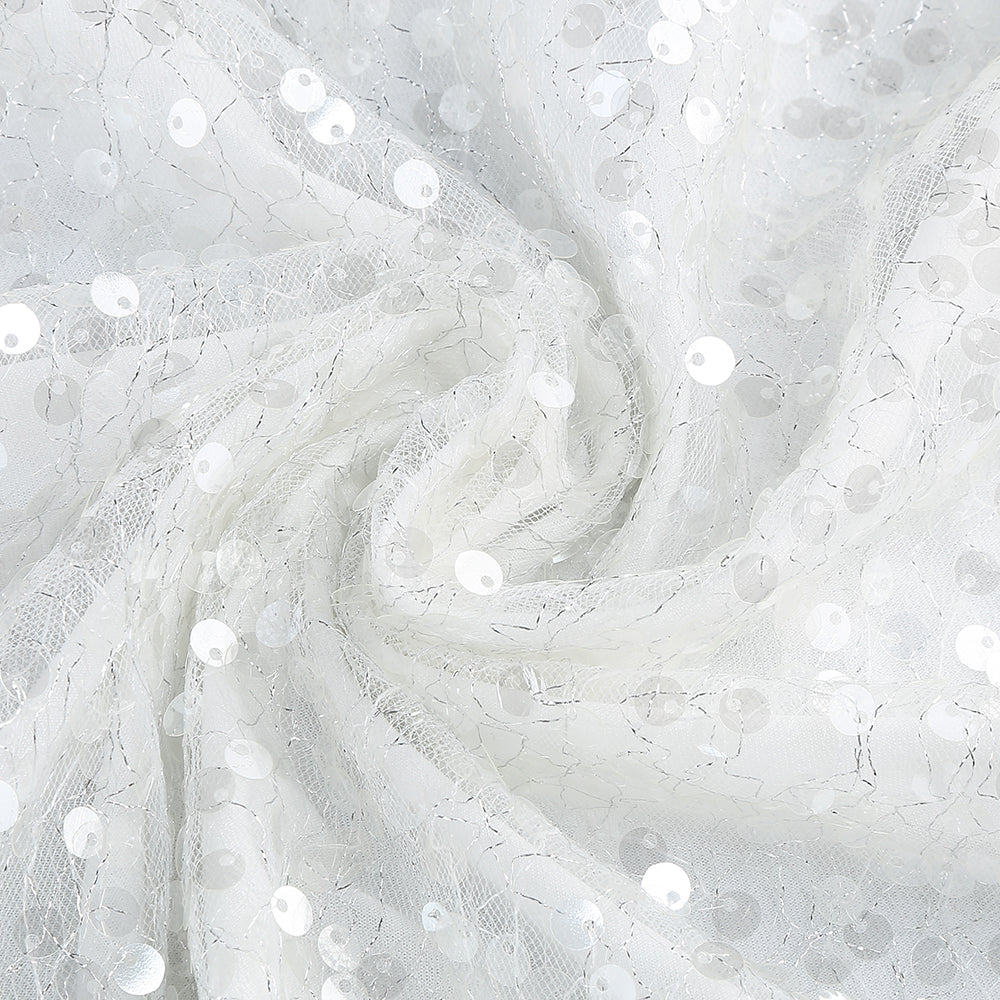 AIIZIE YVETTE PEARL EMBELLISHED SEQUIN MAXI DRESS IN WHITE - product image