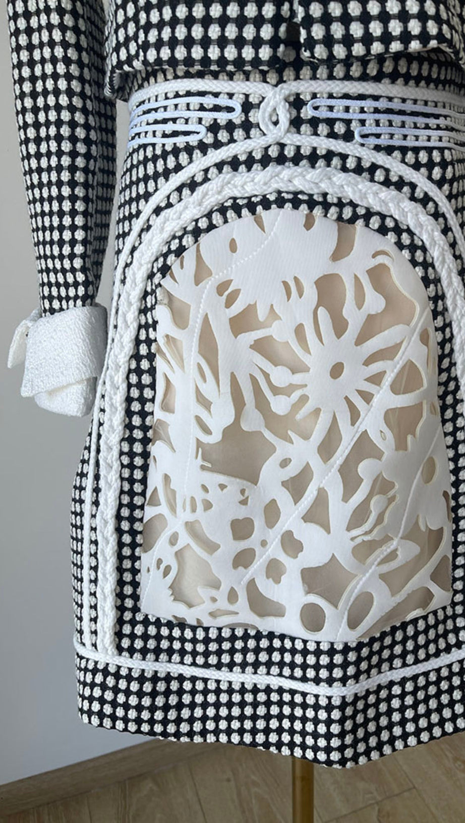 PLAID ROUND NECK BOWKNOT A LINE SKIRT SET