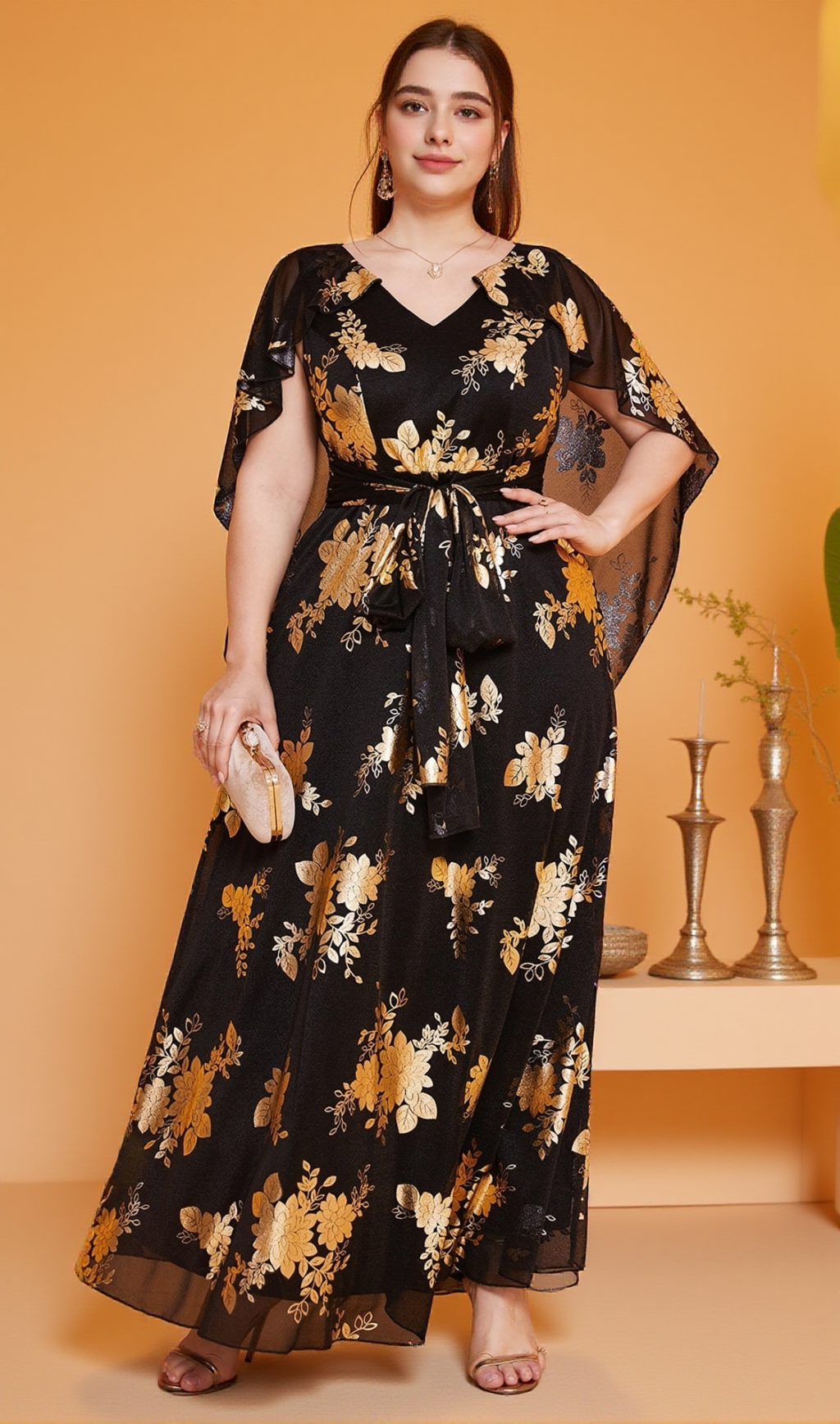 Maxikleid mit Rosalind-Print