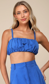 Compelling Aesthetic Blue Ombre Two-Piece Sleeveless Midi Dress