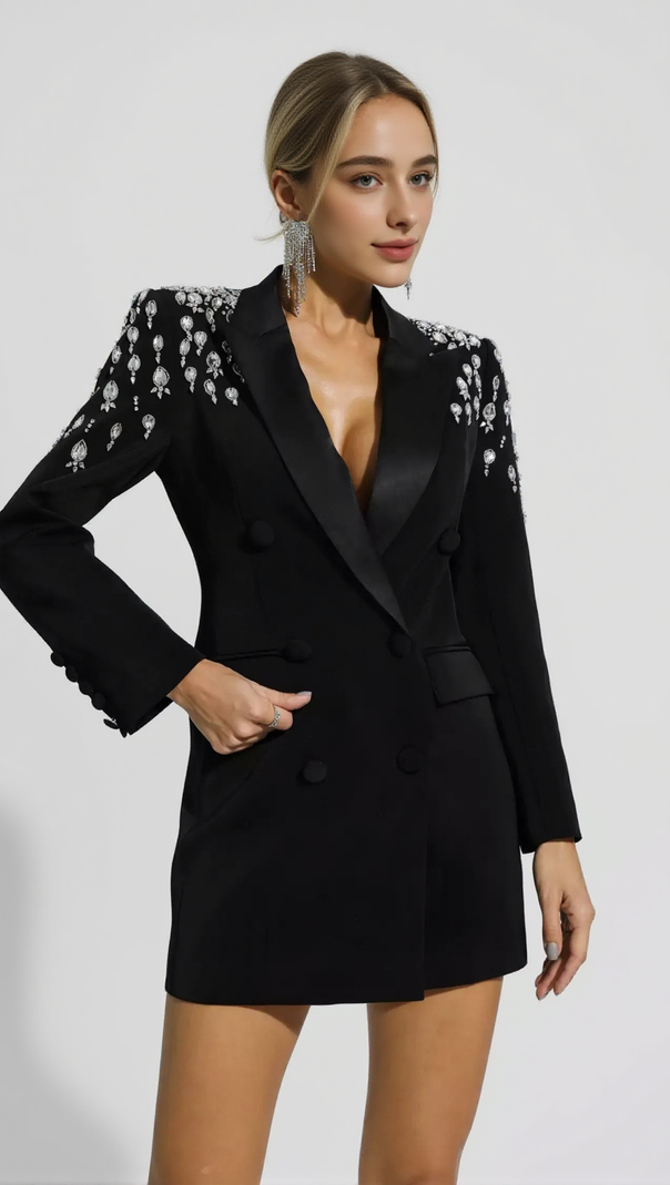 AIIZIE AURORA CRYSTAL EMBELLISHED BLAZER DRESS - product image